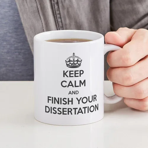 Vista 4 de CafePress Taza de café de cerámica con texto en inglés «Keep Calm And Finish Your Dissertation», de 11 oz (11.0 fl oz)