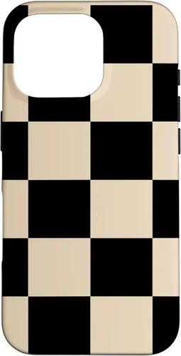 Vista 20 de Black and Beige Classic Checkered Big Checkerboard Pattern Case for iPhone 16