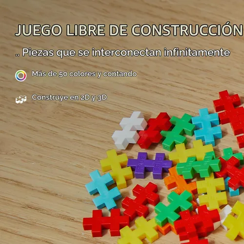 Vista 6 de Plus Plus Juego de 240 piezas básicas de mezcla de tubos y placa base, mini bloques de construcción entrelazados, juguetes de tallo para niños