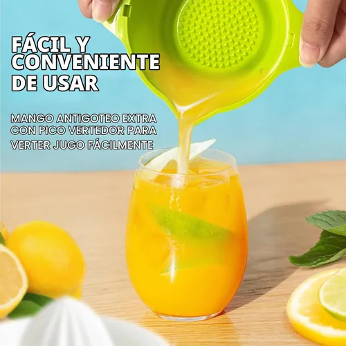 Vista 3 de Exprimidor de cítricos, exprimidor de limón, fruta naranja, exprimidores manuales de mano con boquilla de vertido, 8.5 fl oz