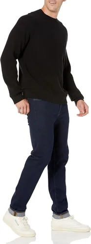 Vista 7 de Tienda Essentials Suéter de cuello redondo de gran tamaño para hombre, texturizado, algodón