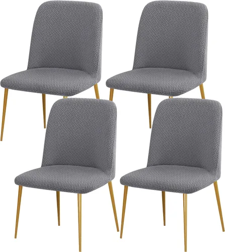 Vista 18 de Gollense Fundas de silla con respaldo curvado para comedor, fundas modernas de mediados de siglo, protector de asiento de silla semicírculo