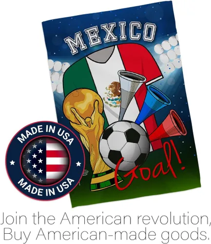 Vista 5 de HS192101-BO-02 - Bandera de la Copa del Mundo de México (28" x 40" con mástil de bandera), multicolor