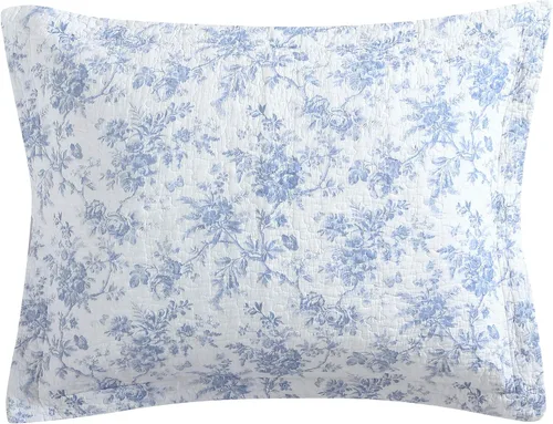 Vista 8 de Laura Ashley Home - Juego de edredón individual, ropa de cama reversible de algodón con flores, decoración del hogar para todas las estaciones