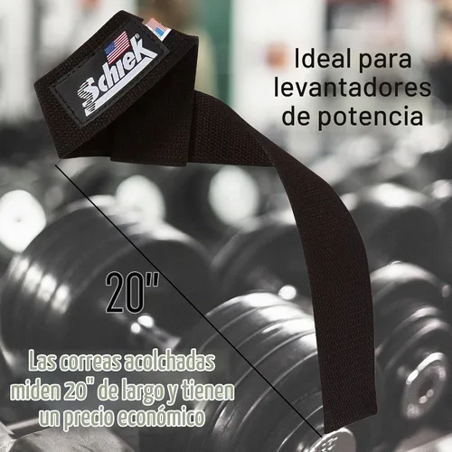 Vista 6 de Schiek Sports Model 1000-BPS Basic 20" Correas de elevación acolchadas - Negro