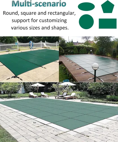Vista 7 de Mantas protectoras de piscina resistentes para invierno, 3, 6, 9, 12, 15, 18, 21, 24, 27, 30, 33, 36, 39 pies, para exteriores, cubiertas
