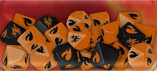 Vista 3 de Renegade Game Studios Hunter: The Reckoning - Juego de dados de 5ª edición - Dados d10 naranja y negro