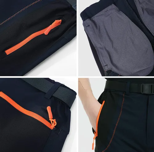 Vista 4 de Kuseeker Pantalones de senderismo elásticos para hombre de secado rápido ligeros impermeables para viajes escalada pesca pantalones