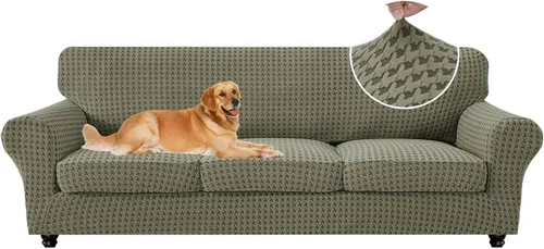 Vista 28 de MAXIJIN 2 fundas elásticas para sillón de sala de estar, fundas gruesas y suaves con brazos para perros, mascotas, protector de sofá individual