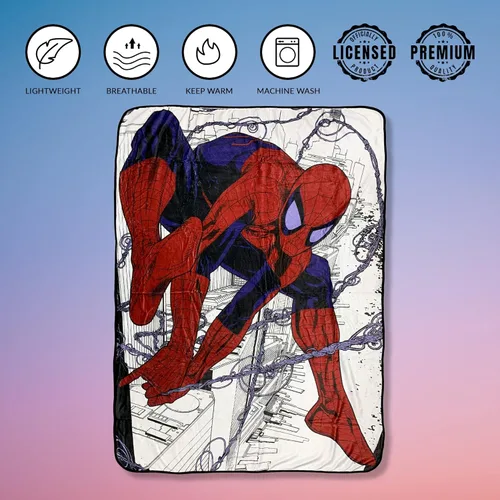 Vista 4 de Marvel Spider-Man Webslinger - Manta de forro polar de franela súper suave y ligera de 45 x 60 pulgadas