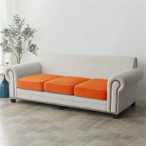 Vista 5 de Fundas de asiento de terciopelo ultra suave, fundas de cojín de asiento suave SOFE fundas de sofá con parte inferior elástica lavable funda