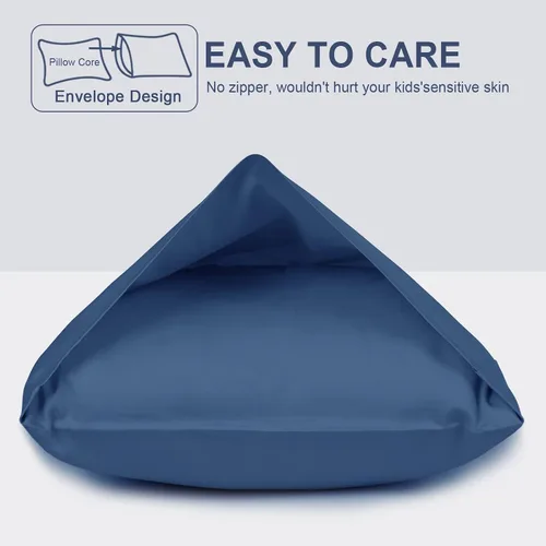Vista 4 de Funda de almohada de algodón para niños pequeños de 14 x 20 pulgadas, sobre de algodón de fibra larga, ultra suave, transpirable, duradero, funda