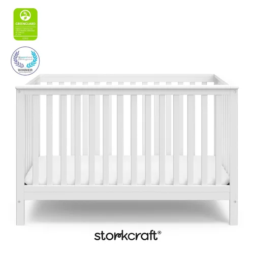 Vista 7 de Stork Craft, Cuna Convertible con Bordes Fijos Hillcrest, Blanco