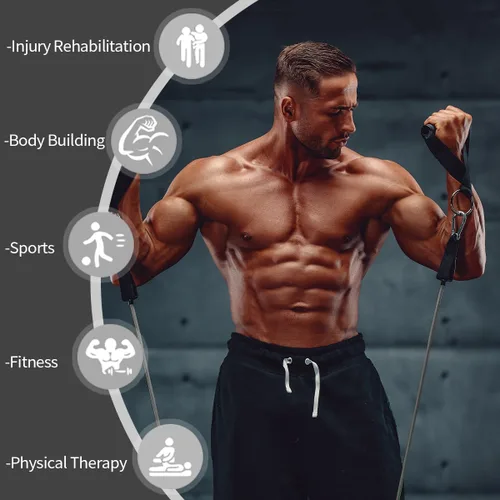 Vista 6 de VEICK Resistance Bands, Exercise Bands for Working Out with Handles, Elastic Workout Bands for Men Women, Exercising Bands for Strength Training