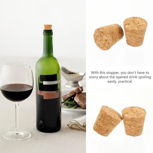 Vista 7 de Zerodeko Tapones de corcho, 30 tapones de corcho, corchos de madera suave natural, corcho cónico, tapón de sellado de botella de cerveza para vino