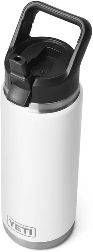 Vista 18 de YETI Rambler - Botella de acero inoxidable aislada al vacío con tapa y popote, 26 onzas, color negro