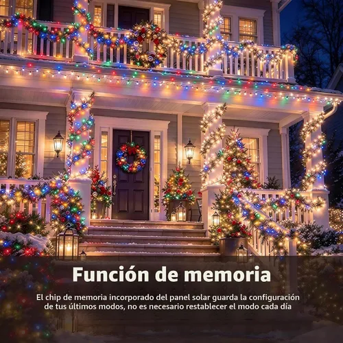 Vista 3 de Joomer Solar Christmas Lights, 2PACK Total 144FT 400LED Color Changing Blanco cálido+multicolor