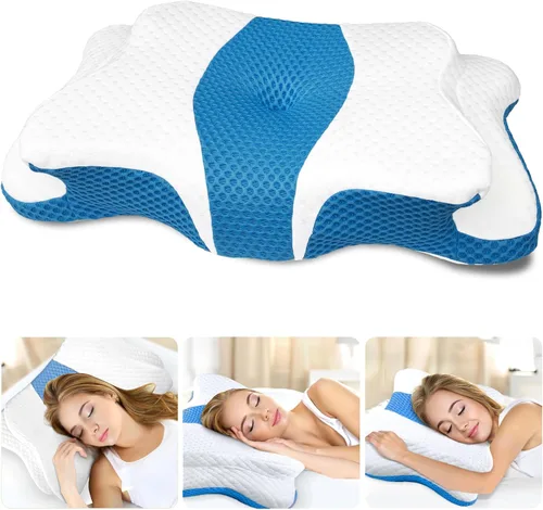 Vista 23 de CHxxy Memory Foam Pillows, Cervical Pillow for Neck and Shoulder Pain Relief, Ergonomic Contour Bed Pillow, Soft for Side Sleep Stomach Sleeping and