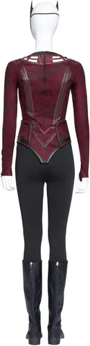 Vista 4 de Cumberbatch Stephen Odd Strange Wanda Maximoff - Disfraz de cosplay con múltiples versos, locura escarlata, bruja, Halloween, carnaval