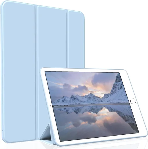 Vista 12 de Funda para iPad Air 2 (2.ª generación) de 9.7 pulgadas, ligera, delgada, función de reposo/activación automática con soporte de triple pliegue