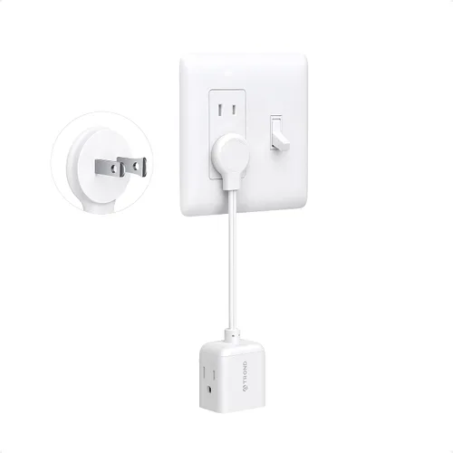Vista 10 de TROND Adaptador de salida de 2 clavijas a 3 clavijas, extensor de salida de pared de múltiples enchufes, divisor de enchufe de 3 vías, expansor