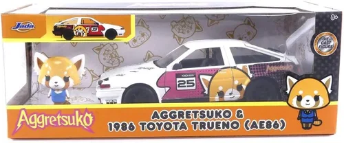 Vista 7 de Jada Toys Sanrio 1:24 1986 Toyota Trueno (AE86) - Figura de coche fundido a presión y Aggretsuko, juguetes para niños y adultos (33725)