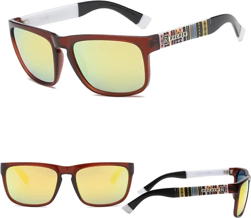 Vista 2 de Lentes de sol polarizados retro para hombres y mujeres, gafas de sol cuadradas para hombres, conducción deportiva, protección UV400