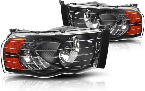 Vista 2 de PM PERFORMOTOR Conjunto de faros Compatible con Dodge Ram 1500 2002 2003 2004 2005/Dodge Ram 2500 3500 2003 2004 2005 2 piezas de lámparas