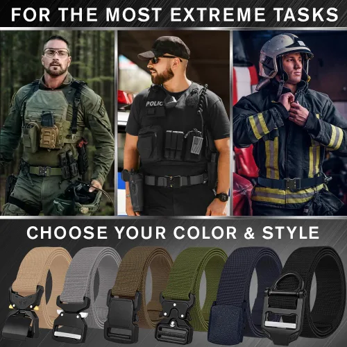 Vista 7 de TECEUM Tactical Belt – Heavy-Duty & Quick Release – Military, Work, Rigger, Duty & Utility Belt for Men