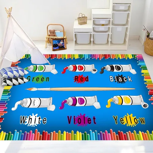 Vista 10 de ABC - Tapete de aprendizaje infantil de 2 x 3 pies, rectangular, antideslizante, lavable a máquina, para sala de estar, dormitorio, aula, cuarto