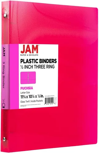 Vista 40 de JAM Paper - Carpeta de plástico de 1 pulgada, carpeta naranja de 3 anillas, se vende individualmente