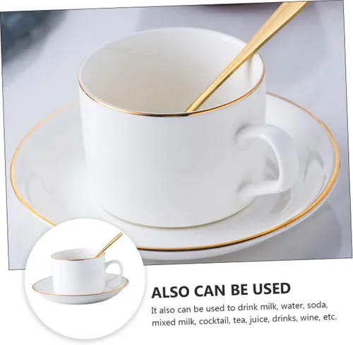 Vista 2 de Homoyoyo Juego de tazas de café taza de té chino, vasos de oro, juegos de vajilla de cerámica, taza de té británica, tazas de café de porcelana