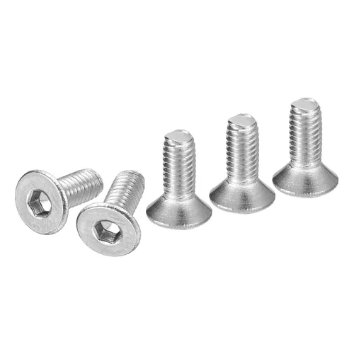 Vista 9 de DTGN Tornillos de cabeza plana con tuerca de vaso hexagonal M3-0.5 x 6 mm, paquete de 100, tornillos de cabeza plana con tuerca hexagonal de acero