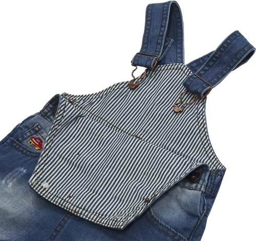 Vista 5 de KIDSCOOL SPACE Pantalones cortos de verano para bebés y niñasniños, overol de mezclilla ajustable
