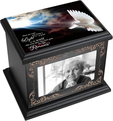 Vista 12 de Urnas de cremación para cenizas humanas de adultos, masculinas o femeninas, urnas conmemorativas funerarias para cenizas con marco para fotos, caja