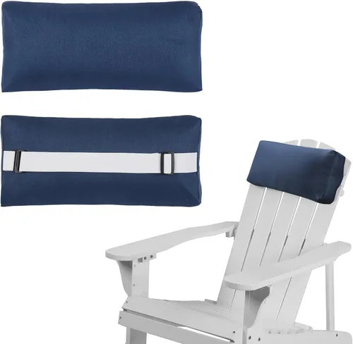 Vista 12 de Almohada para Silla Tumbona, Paquete de 2 Almohadas para Silla de Descanso al Aire Libre con Correa Ajustable, Almohada para la Cabeza de Largo