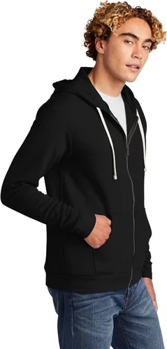 Vista 2 de Sudaderas con capucha bordadas unisex con texto personalizado suéteres de siguiente nivel con cremallera completa sudaderas con capucha de forro