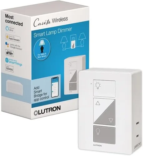 Vista 13 de Lutron Caseta Deluxe Smart Lamp Dimmer Starter Kit: 2 atenuadores de lámpara y más
