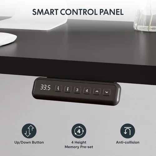 Vista 8 de SANODESK Marco de Escritorio Eléctrico Ajustable en Altura con Forma de L de 3 Patas, Soporte hasta 99.8kg, Marco Ergonómico de Escritorio de Pie