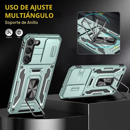 Vista 4 de ANGELAS - Funda a prueba de golpes para Samsung Galaxy S23 Plus, parachoques de silicona TPU con protección anticaídas, cubierta deslizante