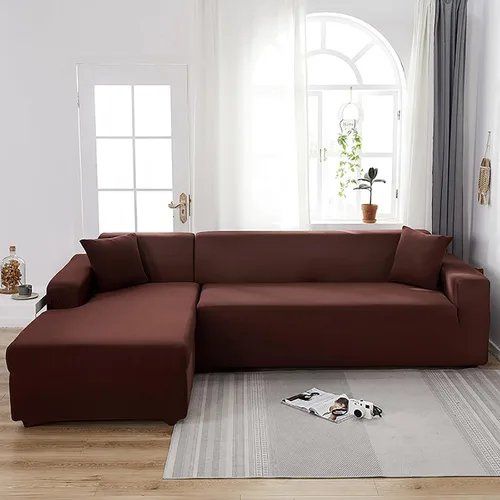 Vista 7 de Konsilsa Funda elástica para sofá en forma de L, funda completa para sofá de 1/2/3/4 plazas, protector de muebles suave, antideslizante, lavable a