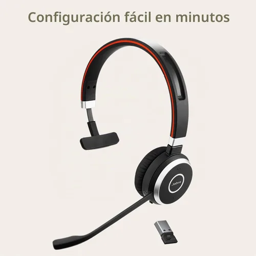 Vista 6 de Jabra Evolve 65 SE - Auriculares inalámbricos mono - Auriculares Bluetooth con micrófono de cancelación de ruido, batería de larga duración