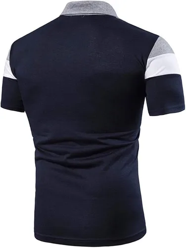 Vista 3 de Camisetas tipo polo de retazos para hombre, talla grande, estilo de negocios, estilo de negocios, holgadas, casuales, para verano, 2022