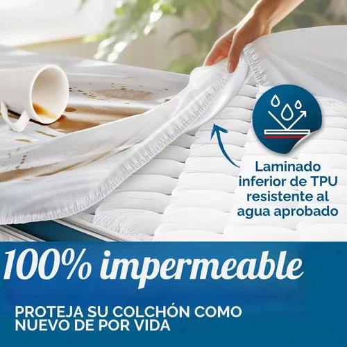 Vista 9 de Guardmax Jersey Knitted Cot Size Mattress Protector - Waterproof & Dust Mite Proof Mattress Cover with Stretchable Pockets - Soft, Comfortable, &