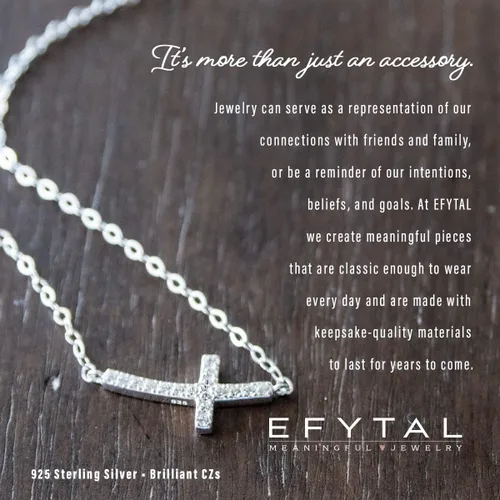 Vista 4 de EFYTAL Regalos cristianos para mujer, pequeño colgante de cruz de circonita cúbica lateral, regalos de confirmación para niñas adolescentes. Regalos