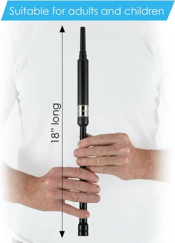 Vista 3 de Bagpipe Practice Chanter - Férula grabada chapada en níquel de 18 pulgadas. Libro de tutores del Instituto de Tuberías de Gaita, 2 cañas de práctica