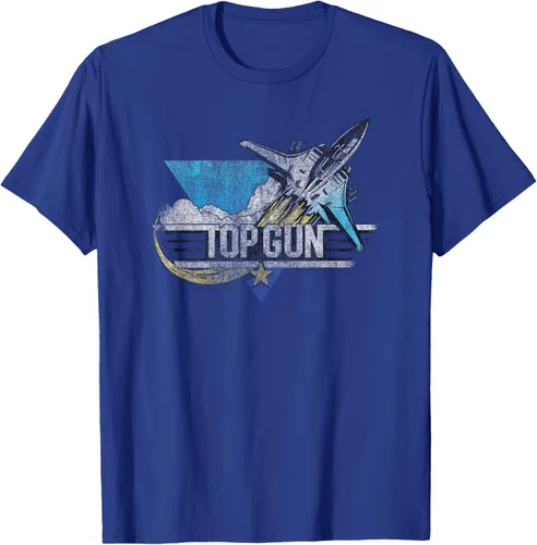 Vista 23 de Top Gun Illustrated F-14 Triangle Art Camiseta, Azul / Patchwork, S Azul Marino
