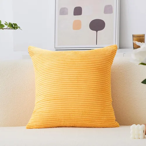 Vista 19 de Home Brilliant Funda de almohada de primavera de 18x18 pulgadas, funda de almohada de terciopelo a rayas para silla y sofá, funda de almohada