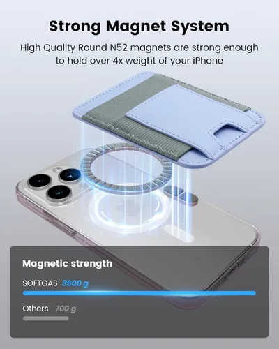 Vista 4 de Soporte magnético para tarjetas Apple Magsafe para iPhone 14 Pro Max/14 Plus/14 Pro/14, para iPhone 13 Pro Max/13 Pro/13, para iPhone 12 Pro Max/12