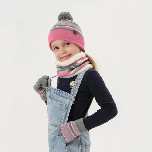 Vista 6 de Azarxis Pasamontañas para niños, gorro de forro polar, máscara de esquí, gorro de invierno, ajustable, calentador de cuello doble